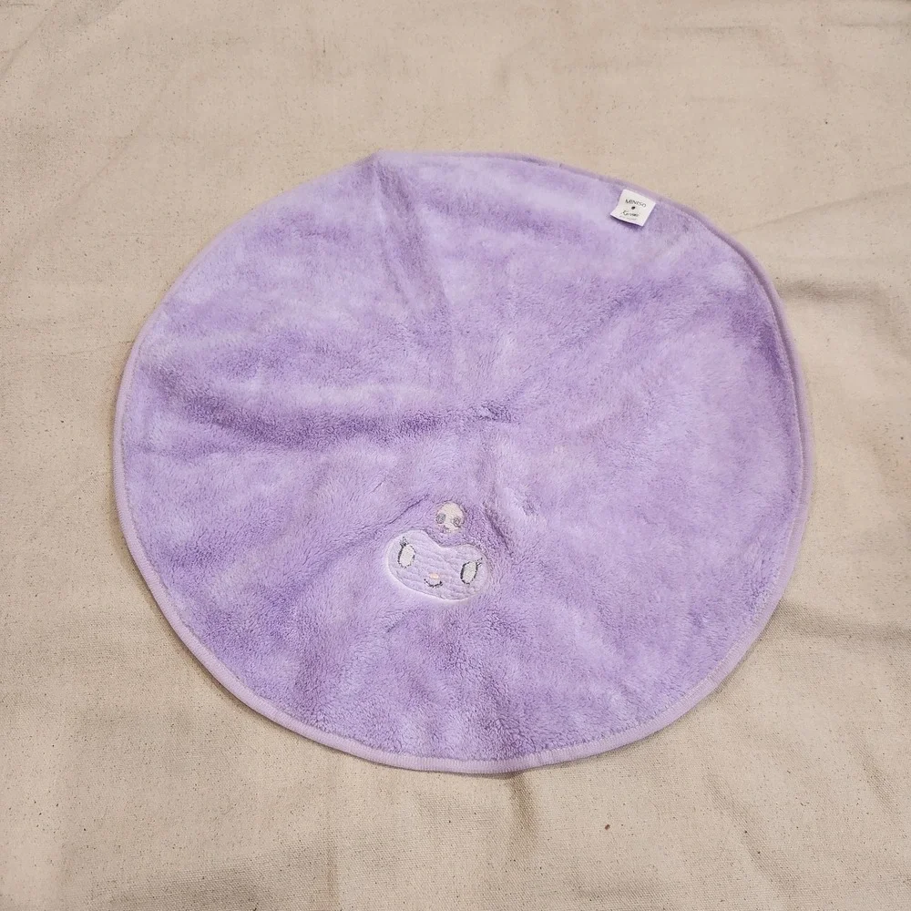 New MINISO x Sanrio Kuromi Round Plush Hand Towel Washcloth Purple Halloween